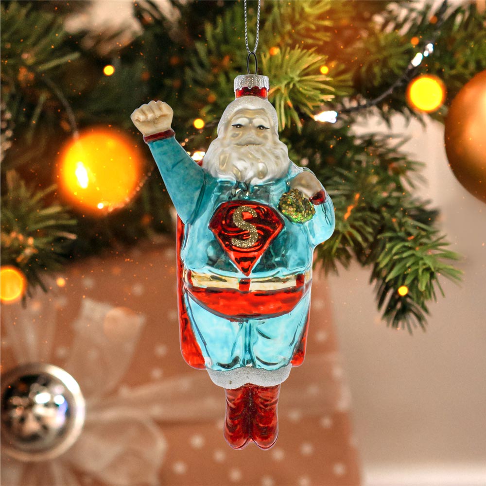 Décoration suspension pour sapin "SUPER PERE NOEL"