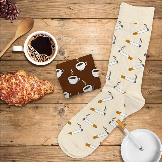 Chaussettes duo "café/clope"