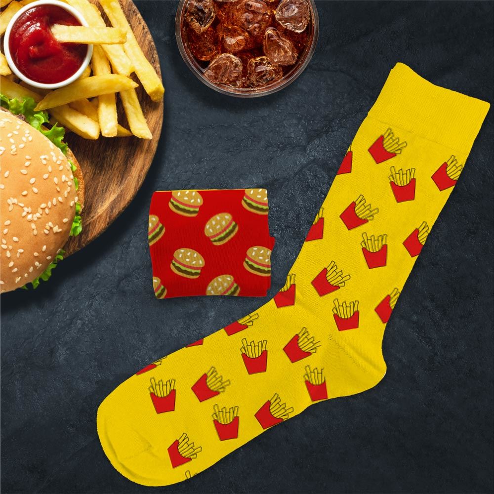 Chaussettes duo "burger/frite"
