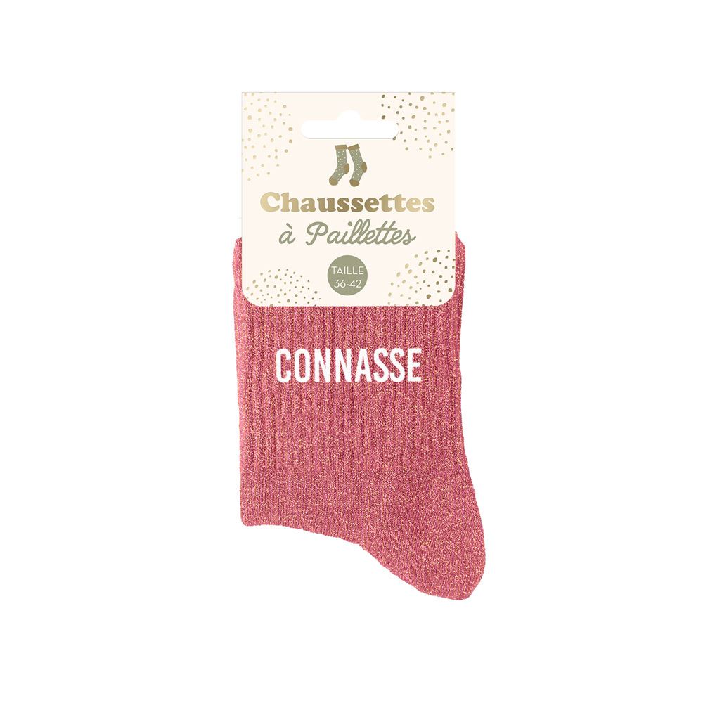 Chaussettes paillettes "CONNASSE"