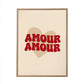 Toile tuftee "amour amour" - 30x40 cm