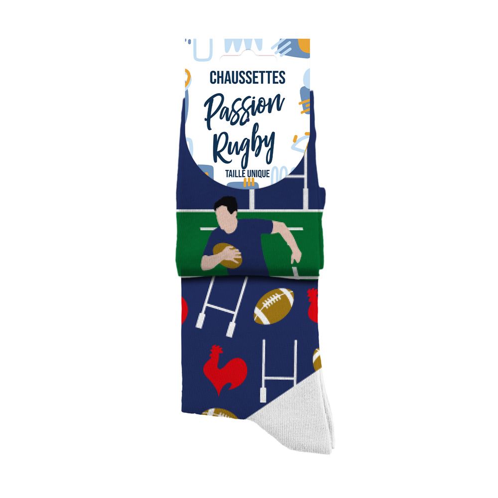 Chaussettes duo "passion rugby"