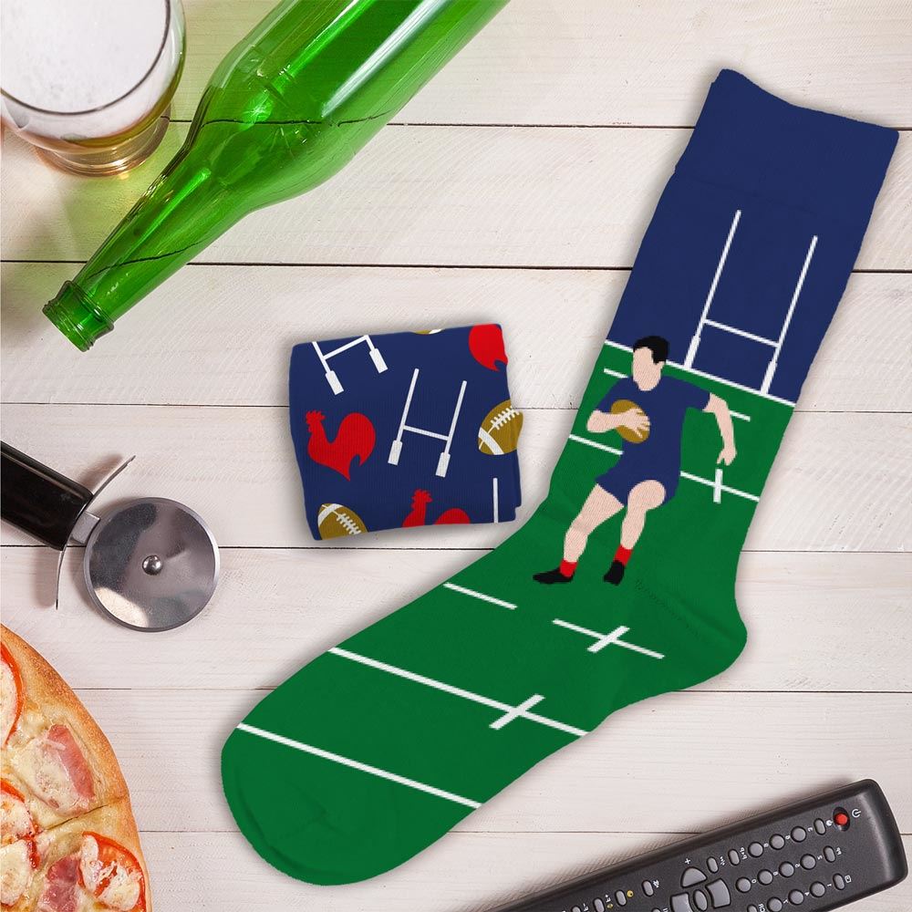 Chaussettes duo "passion rugby"
