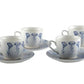 lot de 4 tasses à café avec sous tasses méduse