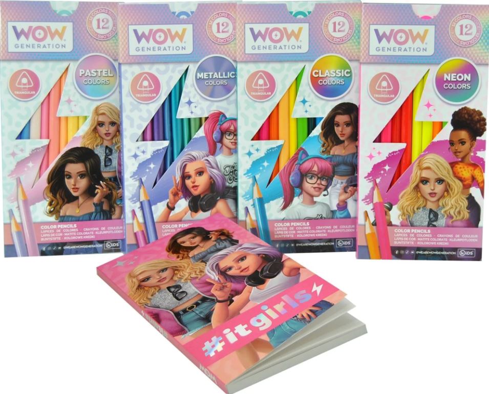 Set de 48 crayons de couleurs et carnet de croquis - WOW Generation