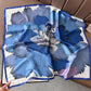 Foulard petit carré imprimé fleurs, 70 X 70 cm