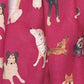 Grand foulard rose imprimé motif chien