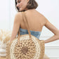 Sac porté épaule sac plage tressé crochet bohème CAMEL