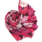Grand foulard imprimé fleurs roses