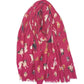 Grand foulard rose imprimé motif chien