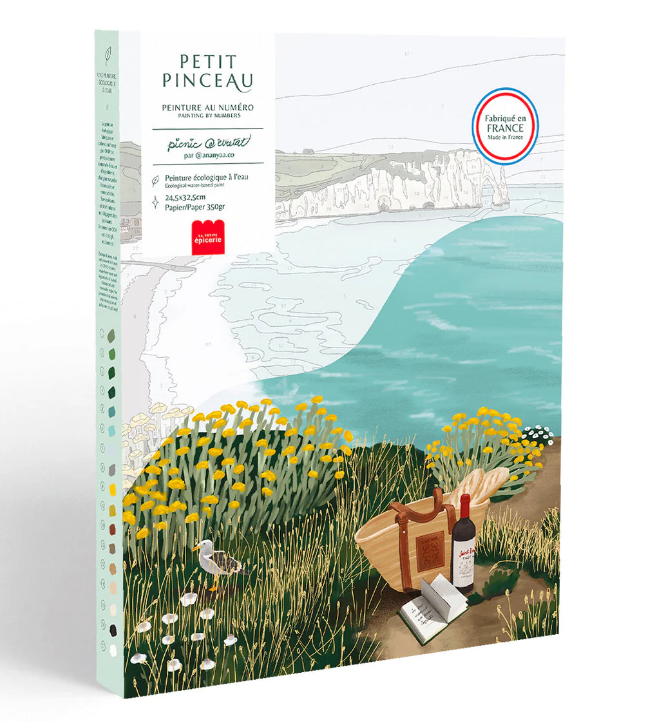 Coffret peinture au numéro - Picnic à Étretat par Ananya Bhandari