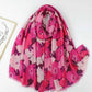 Grand foulard imprimé fleurs roses