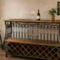 Meuble de bar au style atypique en bois et métal fer forgé