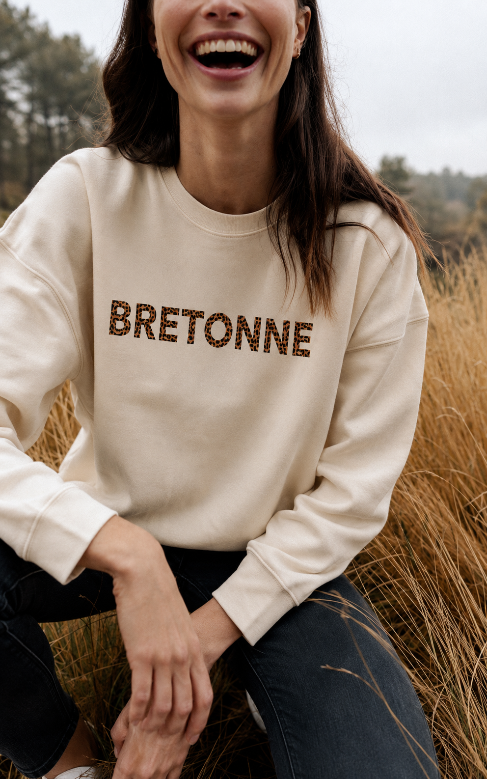 Sweat femme imprimé Léopard "BRETONNE"