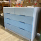 COMMODE 5 TIROIRS DIFFERENTS BLEUS