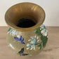 Vase chinois cloisonné décor fleurs et papillons