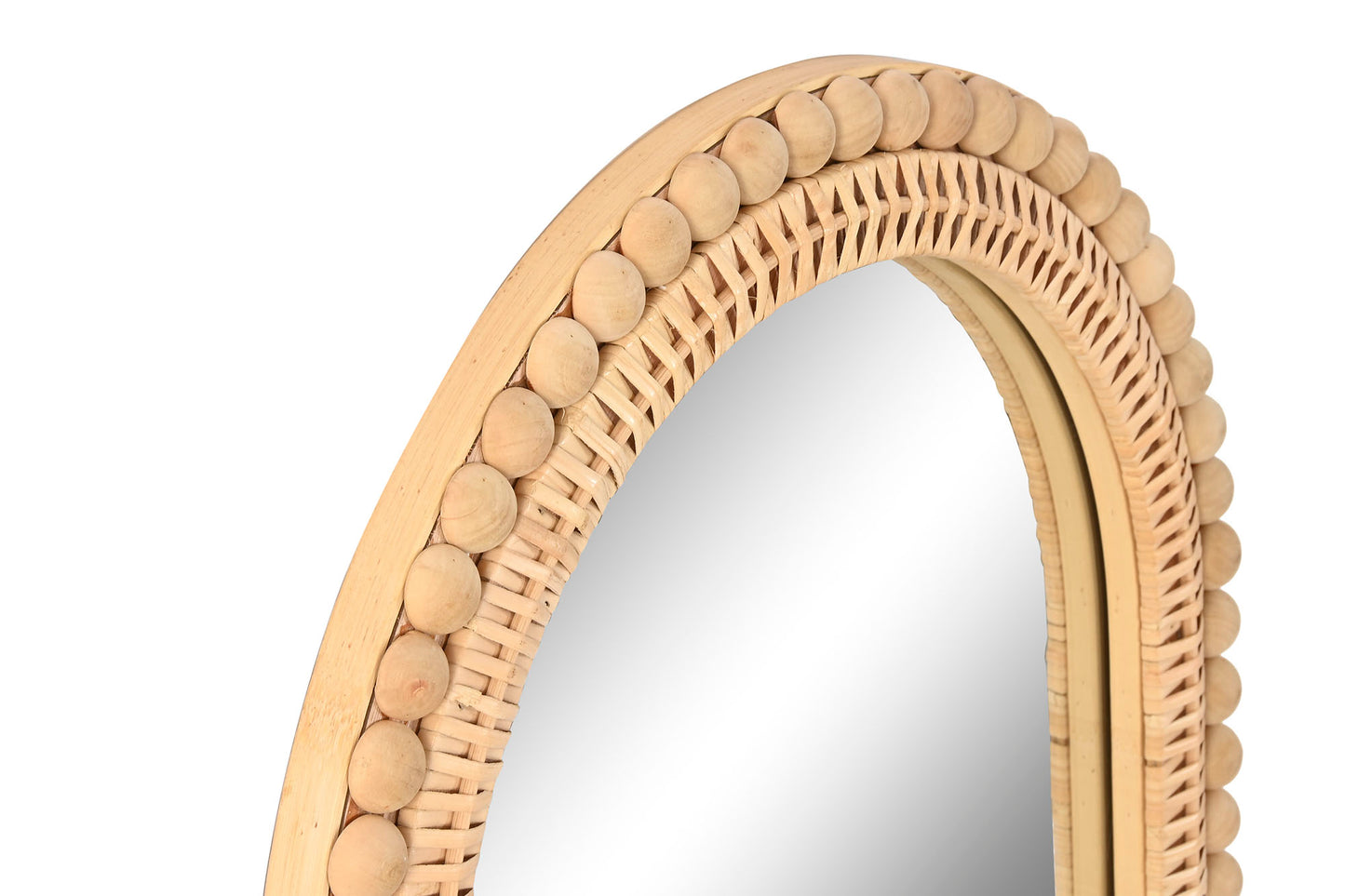 MIROIR en ROTIN BOULES 'NATUREL'