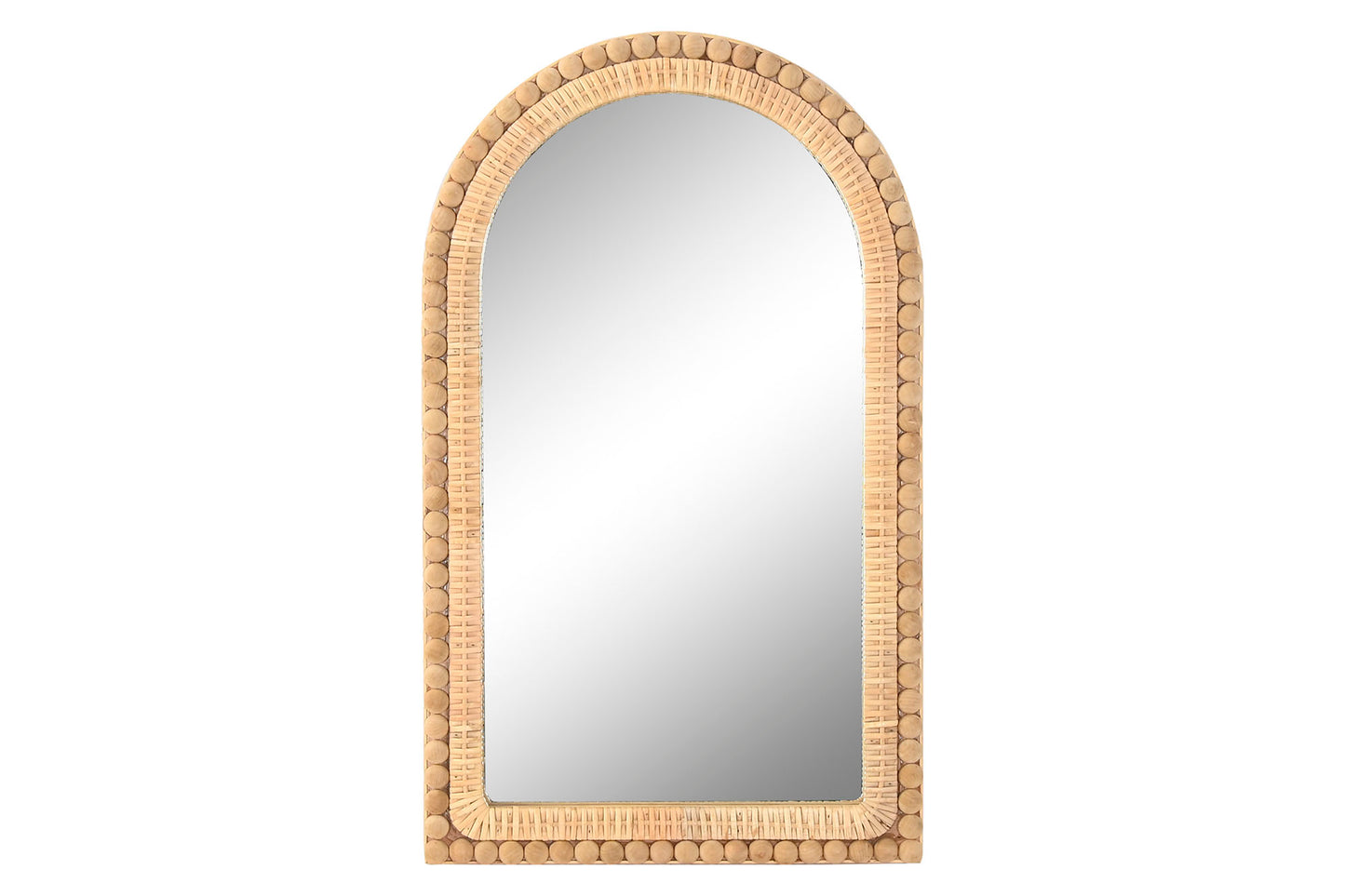 MIROIR en ROTIN BOULES 'NATUREL'