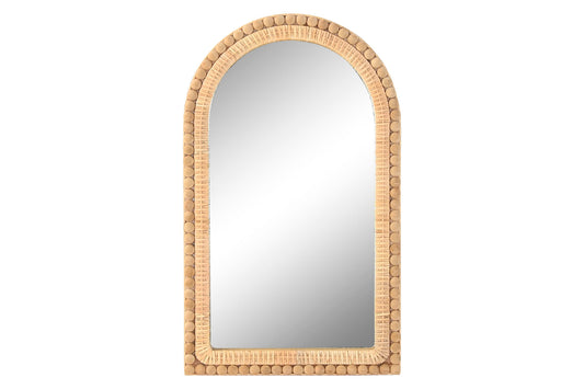 MIROIR en ROTIN BOULES 'NATUREL'