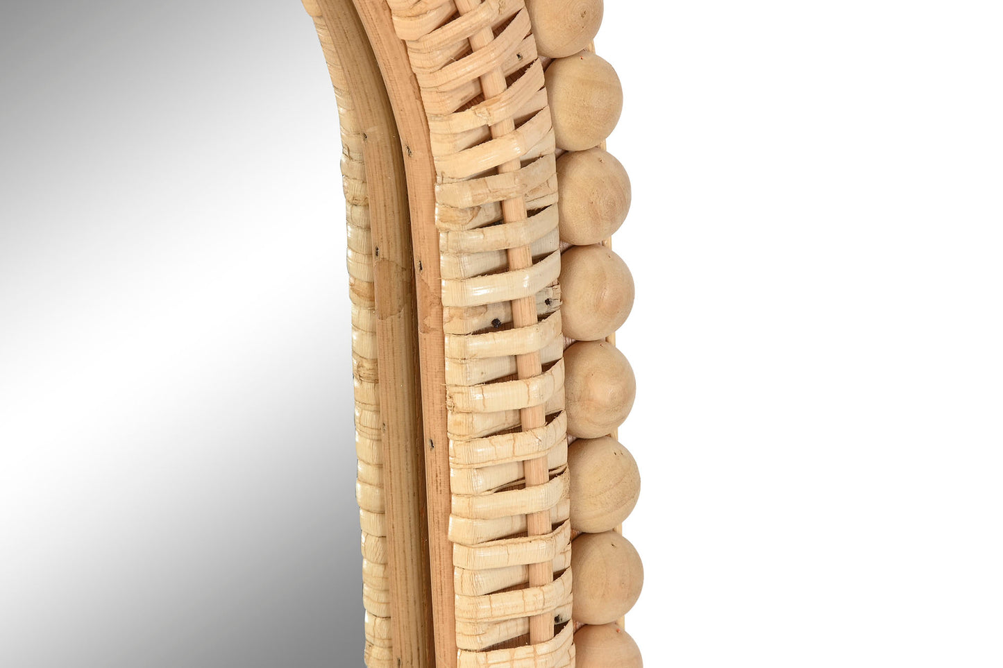 MIROIR en ROTIN BOULES 'NATUREL'