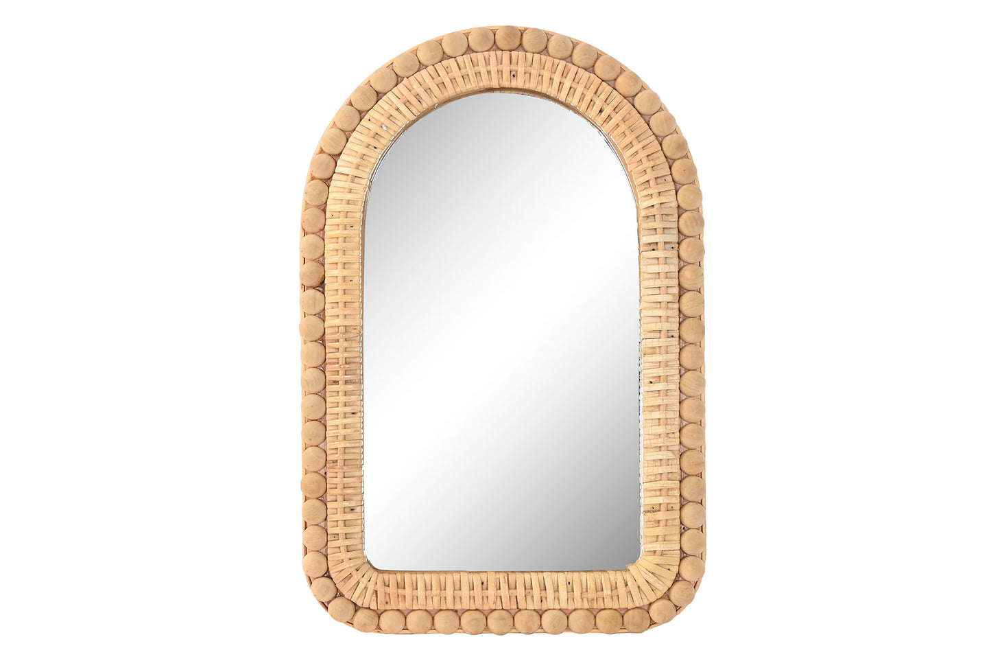 MIROIR en ROTIN BOULES 'NATUREL'