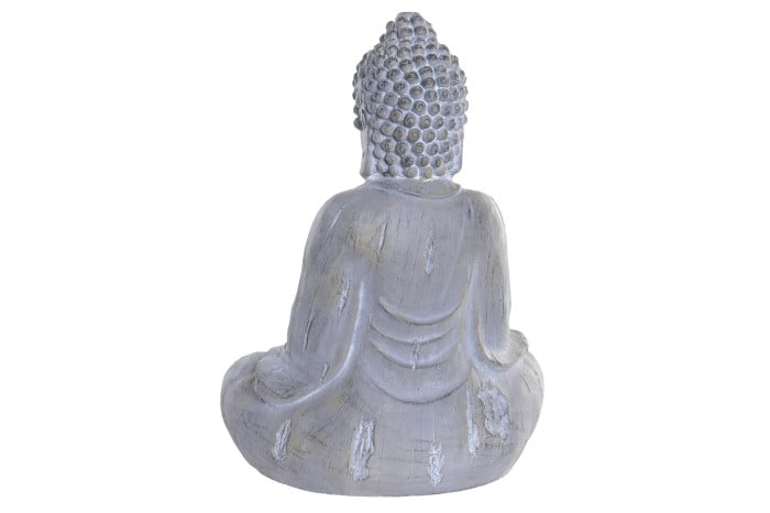 Figurine Bouddha Fibre De Verre 36x23,5x48,4 cm Gris Vieilli