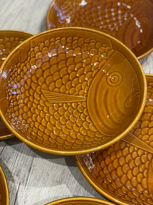 LOT DE 6 ASSIETTES CREUSES "POISSON"
