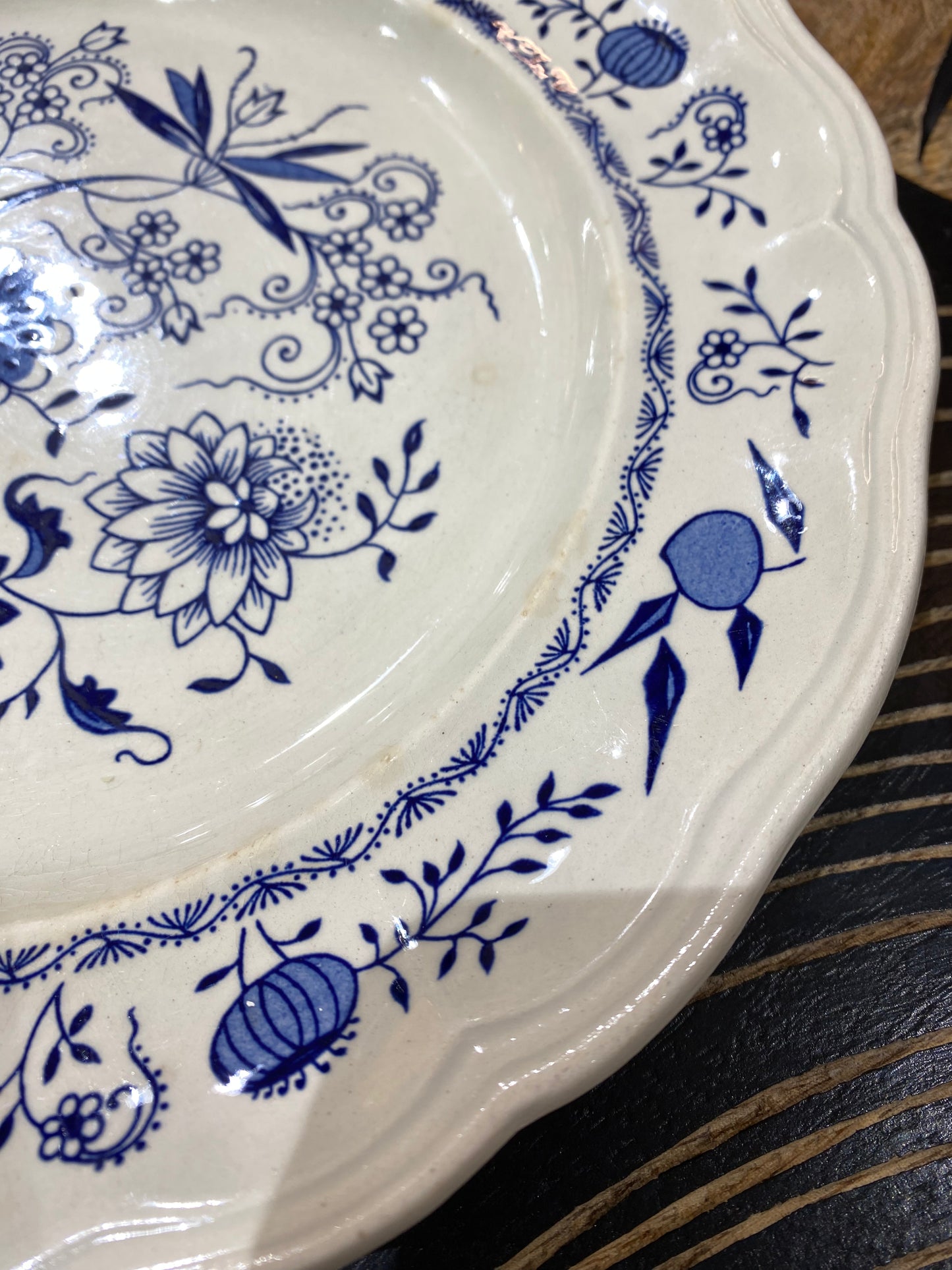 Assiette plate bleue "luneville" tradition