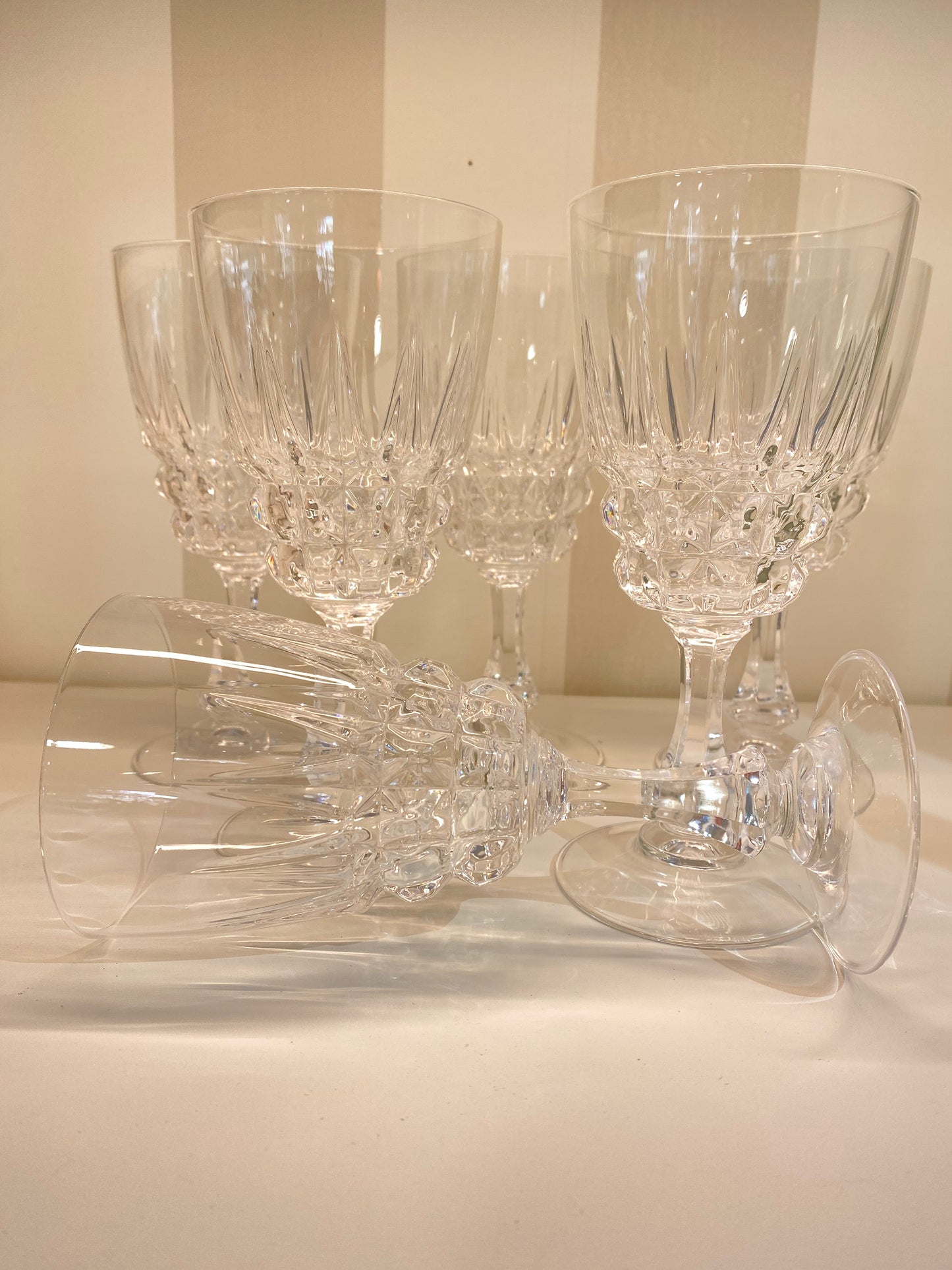 Lot 6 verres à Eau cristal modèle Pompadour