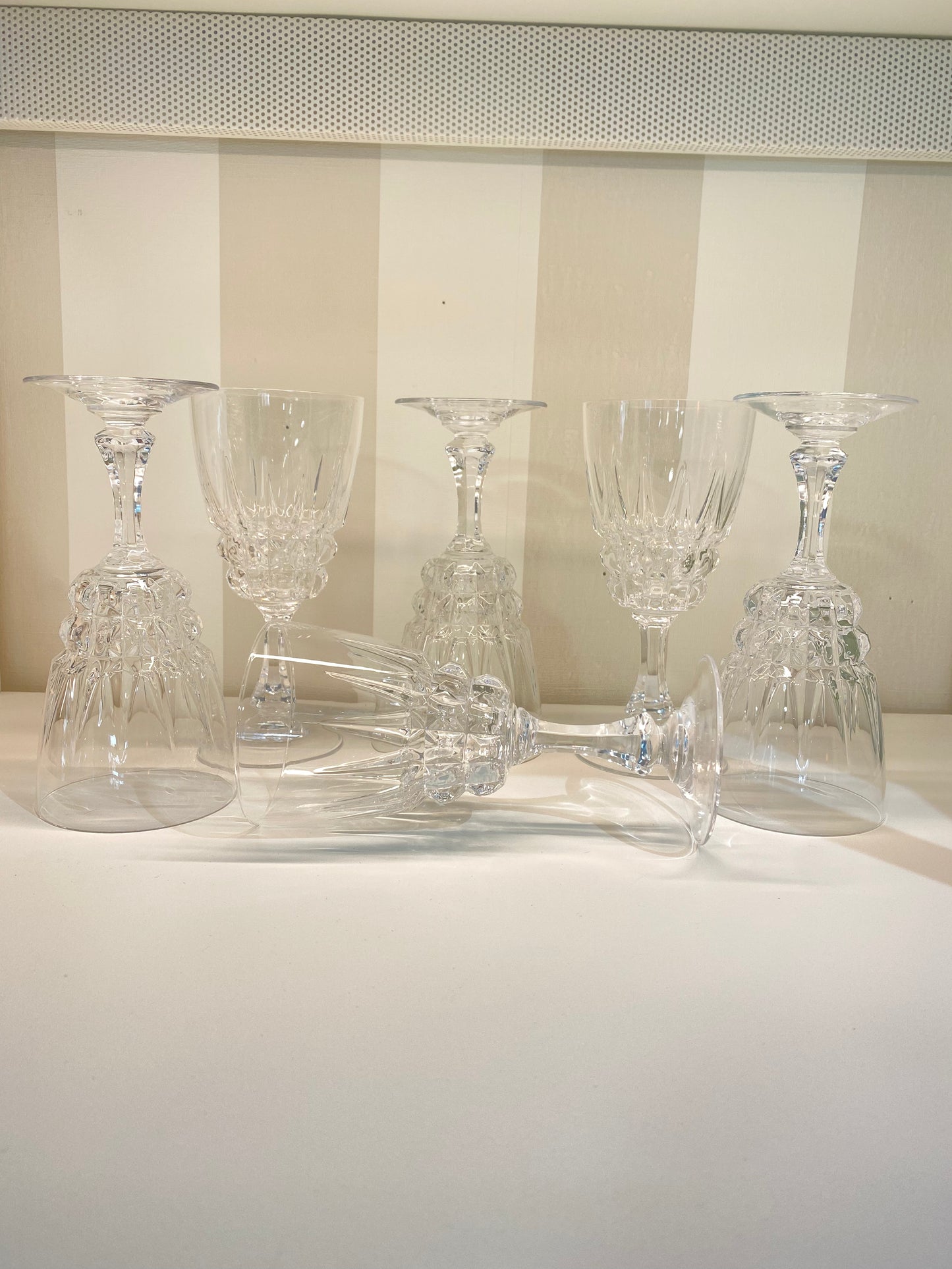 Lot 6 verres à Eau cristal modèle Pompadour