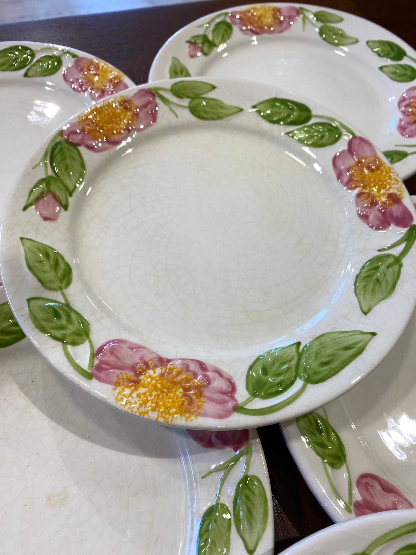 LOT DE 8 PETITES ASSIETTES BARBOTINE FLEURS