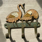 Porte serviettes / torchons en laiton émaillé Oiseaux