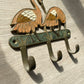 Porte serviettes / torchons en laiton émaillé Oiseaux