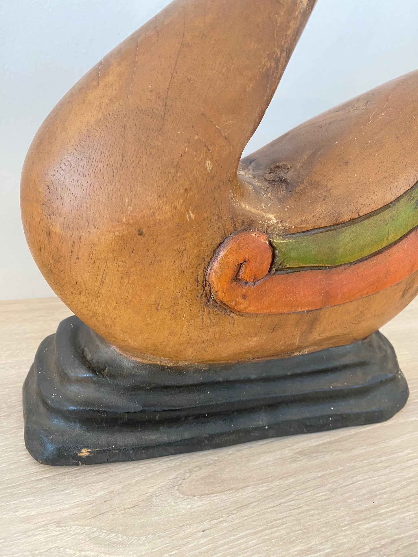 canard déco en bois sculpté