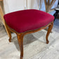 POUF STYLE LOUIS PHILIPPE ROUGE BORDEAUX