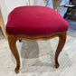 POUF STYLE LOUIS PHILIPPE ROUGE BORDEAUX