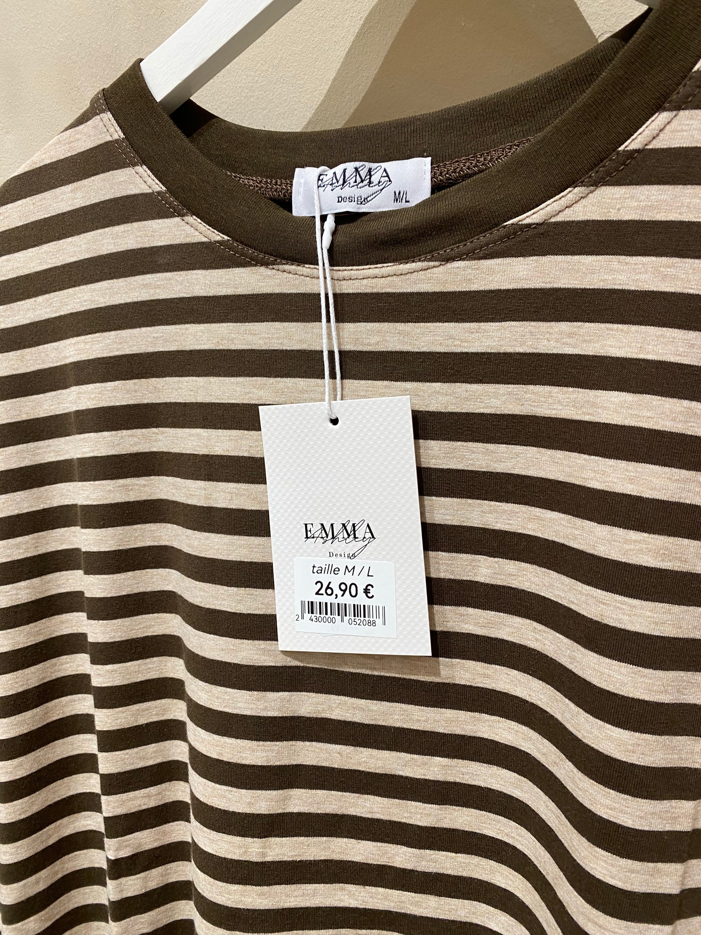 T-shirt Femme Oversize Rayé - Taille M/L