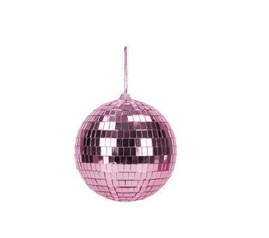 Boule Disco rose 10 cm