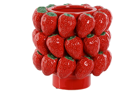 Vase en grès fraises