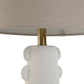 Lampe De Table Grès Lin 30x30x64 cm Blanc