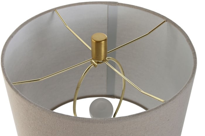 Lampe De Table Grès Lin 30x30x64 cm Blanc
