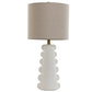 Lampe De Table Grès Lin 30x30x64 cm Blanc