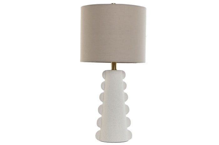 Lampe De Table Grès Lin 30x30x64 cm Blanc