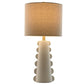Lampe De Table Grès Lin 30x30x64 cm Blanc