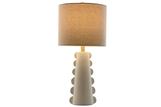 Lampe De Table Grès Lin 30x30x64 cm Blanc