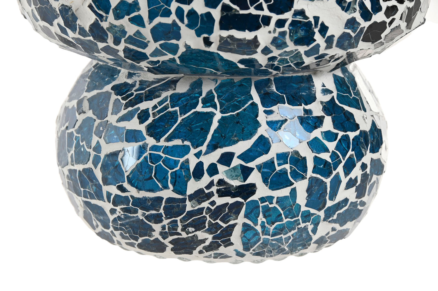 LAMPE DE TABLE en VERRE craquelé bleu