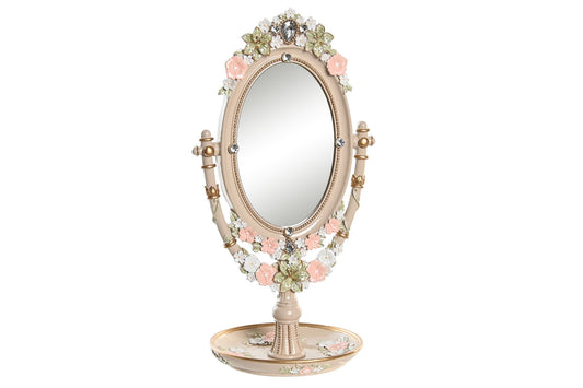 MIROIR à poser en résine "fleurs"
