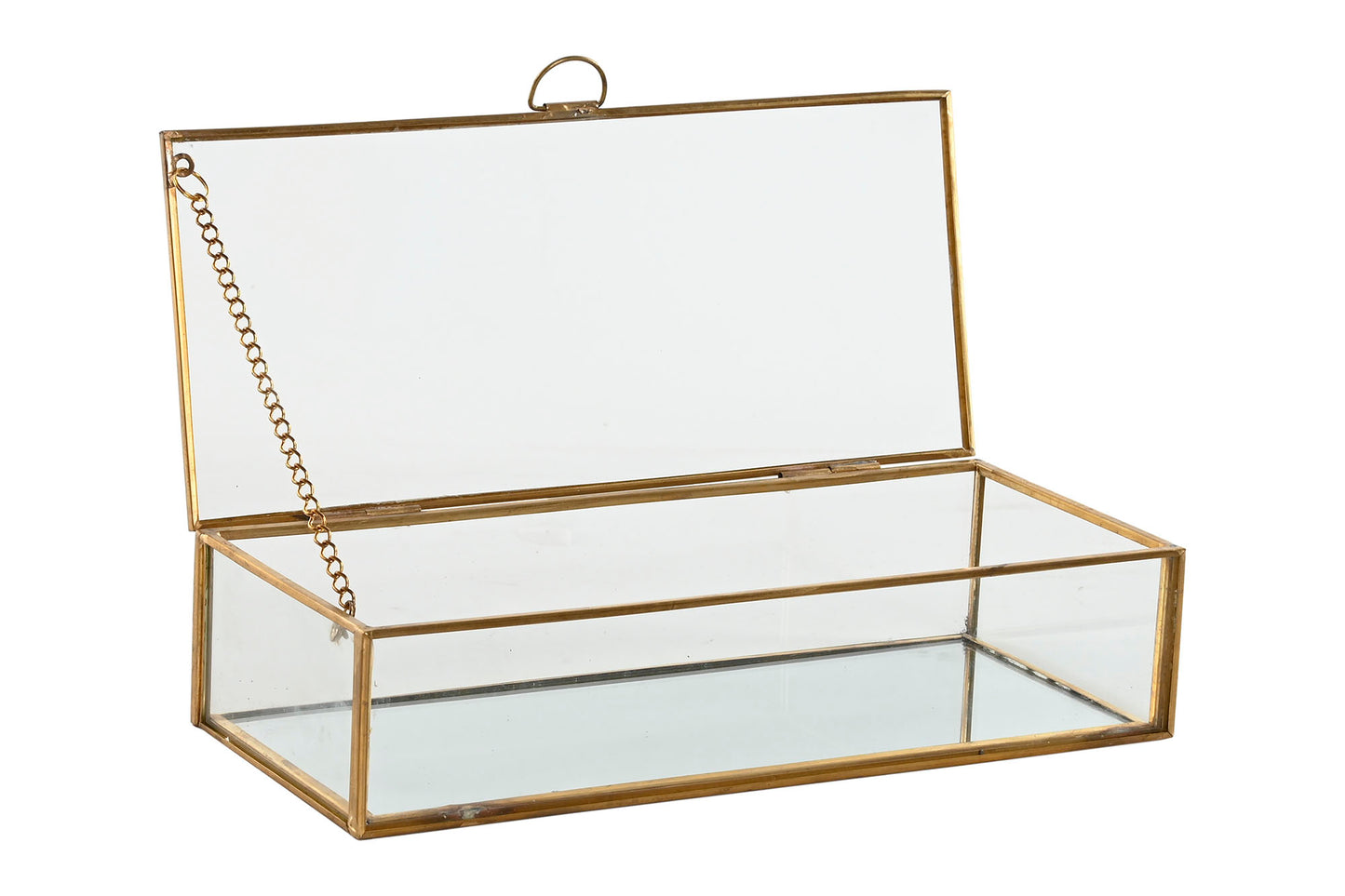 BOÎTE BIJOUX en VERRE et METAL DORÉ