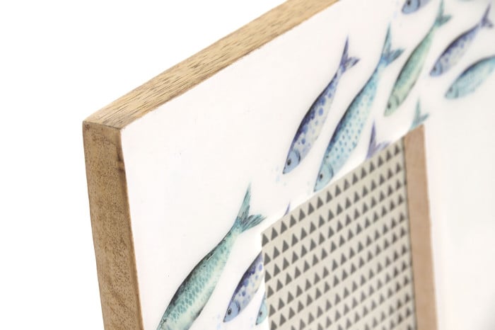 Cadre Photo Bois de Manguier et Verre 20,5x2x25,5 cm Poissons