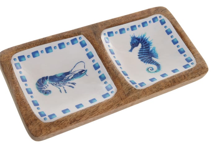 Vide-Poche Manguier 20x10x2,5 cm Laqué Blanc
